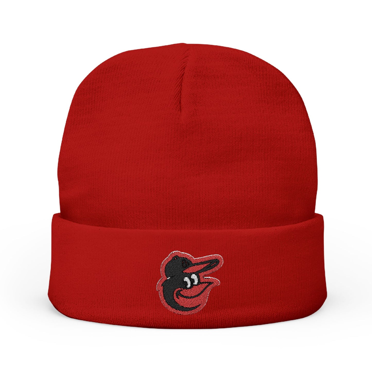 Embroidered Baltimore Orioles Bird Knit Beanie