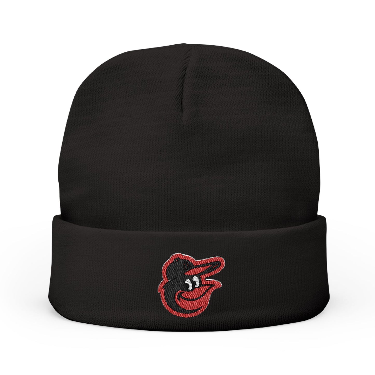 Embroidered Baltimore Orioles Bird Knit Beanie