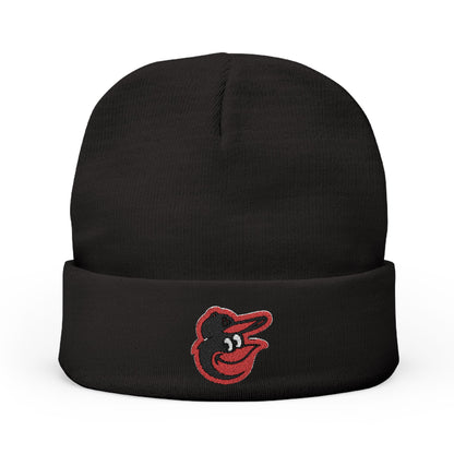 Embroidered Baltimore Orioles Bird Knit Beanie