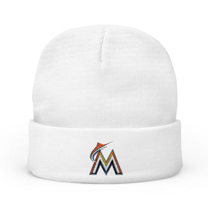 Embroidered Miami Marlins Knit Beanie