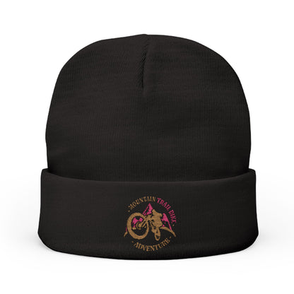 Embroidered Mountain Bike Racing Knit Beanie