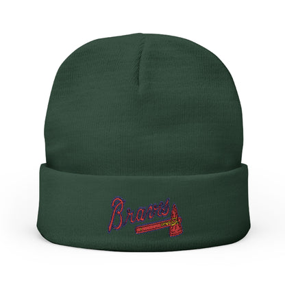 Embroidered Atlanta Braves Knit Beanie