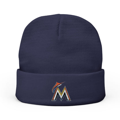 Embroidered Miami Marlins Knit Beanie