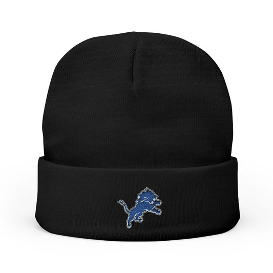 Embroidered Detroit Lions Knit Beanie