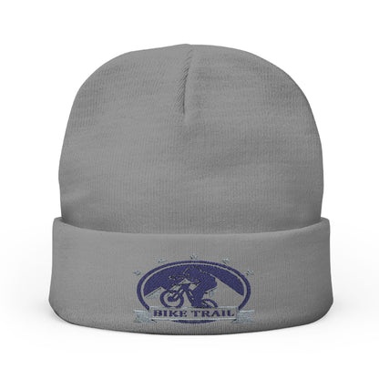 Embroidered Bike Trail Knit Beanie