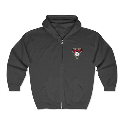 Arizona Diamond Backs Snake Zip-Up Hoodie