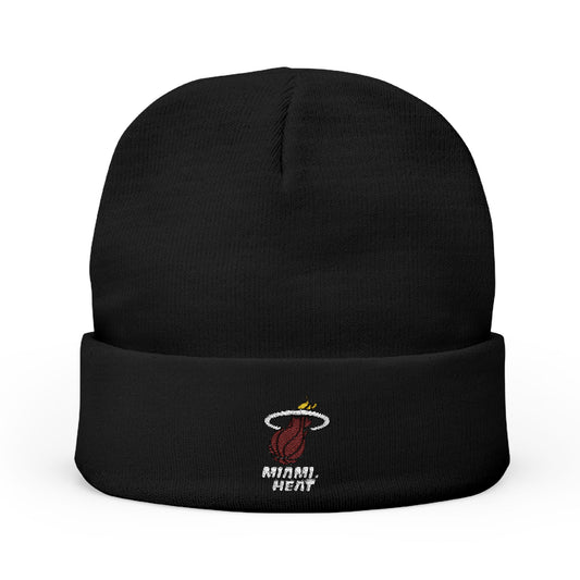 Embroidered Miami Heat Knit Beanie