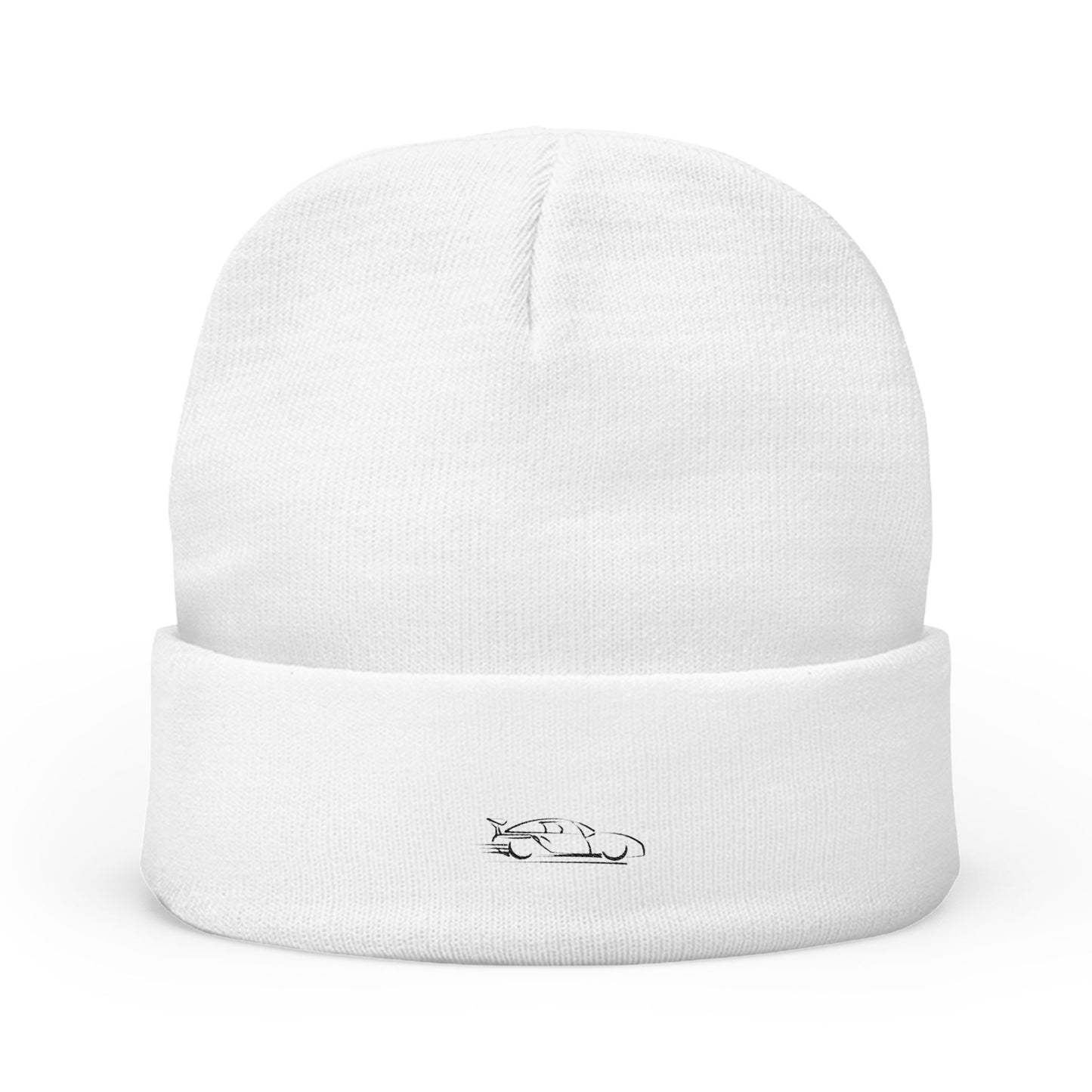 Embroidered Race Car Knit Beanie