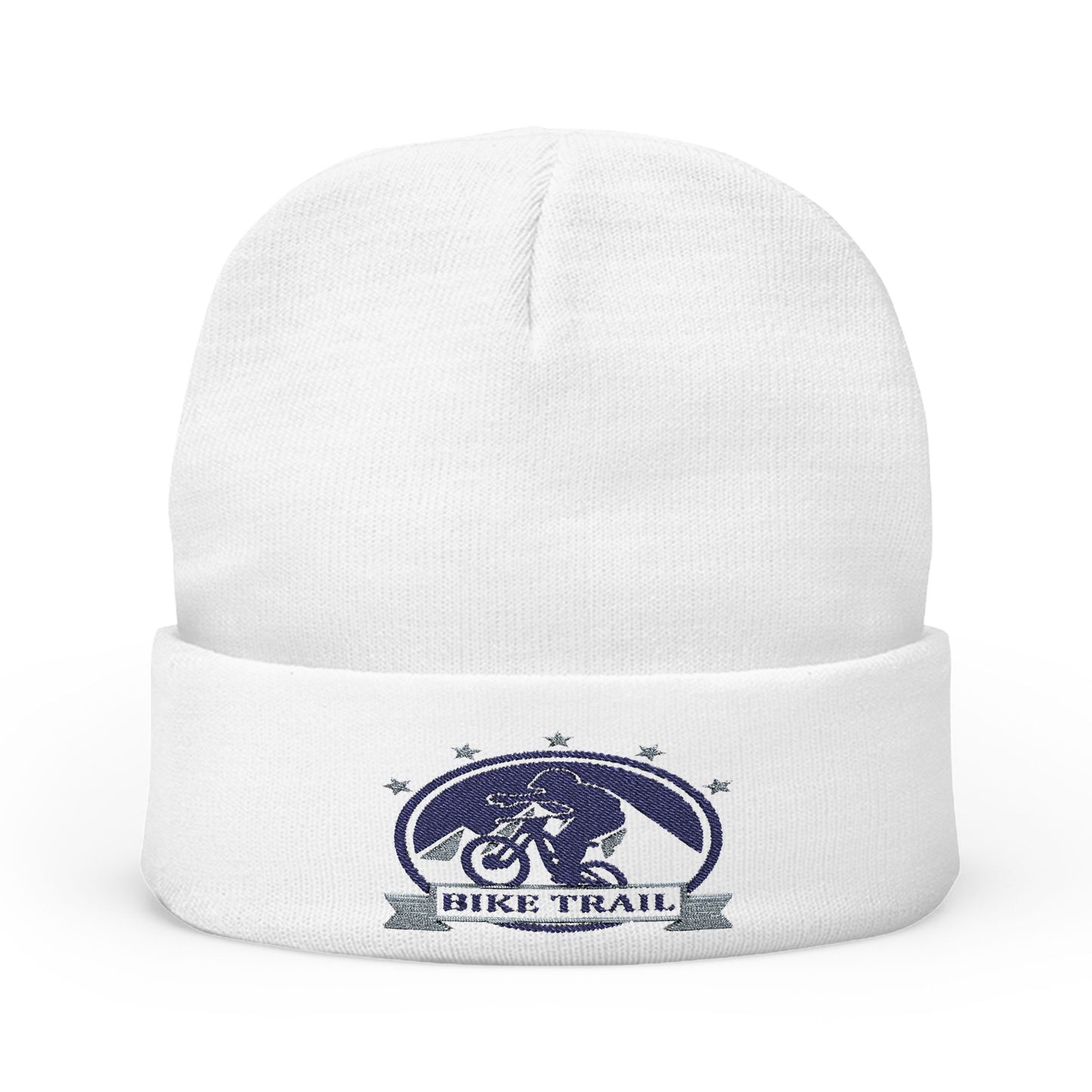 Embroidered Bike Trail Knit Beanie